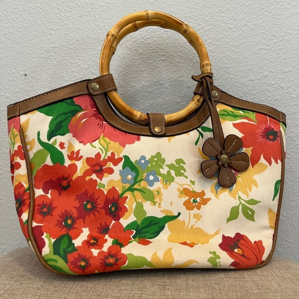 Relic Floral Purse Bamboo Handles